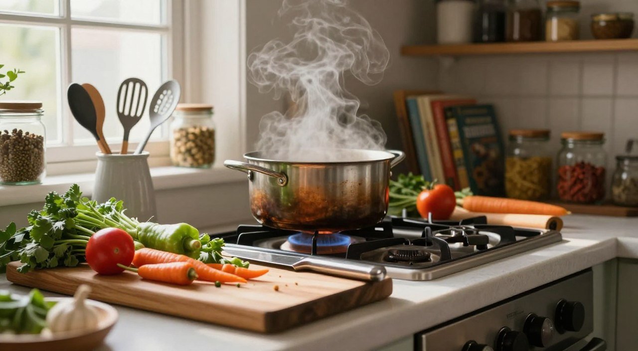 Como ganhar dinheiro com um site de receitas Cozinha com ingredientes frescos e preparo de alimentos, representando formas de ganhar dinheiro com um site de receitas.